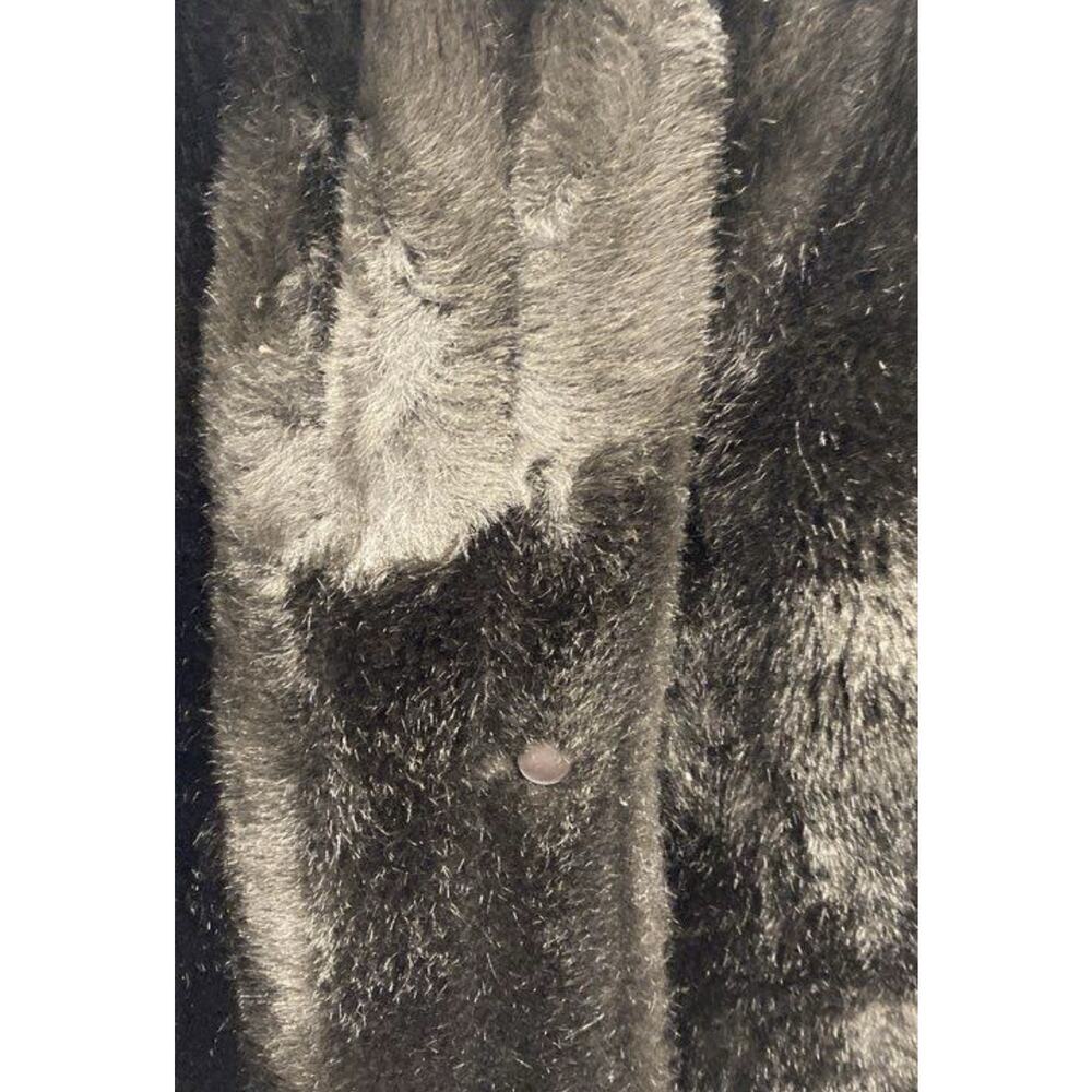 VNT 70s 90s Passport Plush Faux Fox Rabbit Fur Short Jacket Sm 10 Mob Satin 36w - Picture 3 of 15